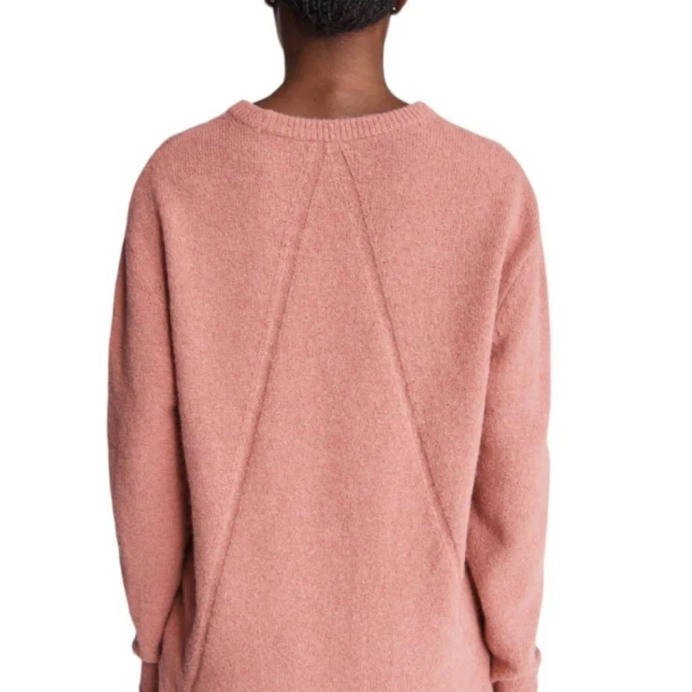 Rag & Bone Alpaca Wool Elsa Crew Sweater Mauve Small Relaxed Cozy Chic Neutral - Picture 4 of 9